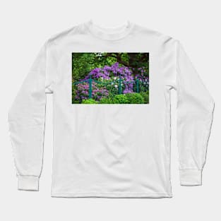 Garden fence and rhododendron blossom, Bad Zwischenahn Long Sleeve T-Shirt